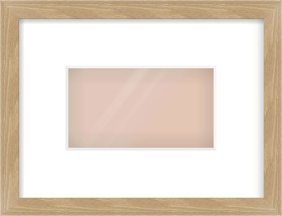 Oak Veneer Flat Frame for 160 × 90mm artwork, with Smooth White Single Mount