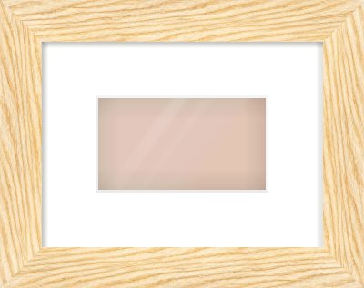 Natural Wood Reverse Frame for 160 × 90mm artwork, with Smooth White Single Mount