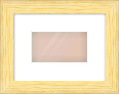 Natural Wood Cushion Frame for 160 × 90mm artwork, with Smooth White Single Mount