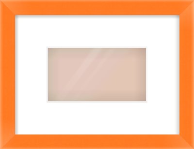 Orange Paint Flat Frame for 160 × 90mm artwork, with Smooth White Single Mount