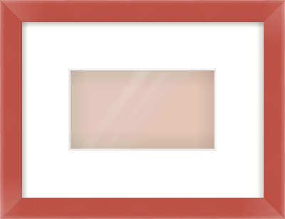 Red Paint Flat Frame for 160 × 90mm artwork, with Smooth White Single Mount
