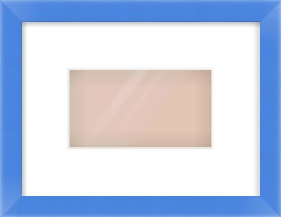 Light Blue Paint Flat Frame for 160 × 90mm artwork, with Smooth White Single Mount