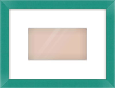 Green Paint Flat Frame for 160 × 90mm artwork, with Smooth White Single Mount
