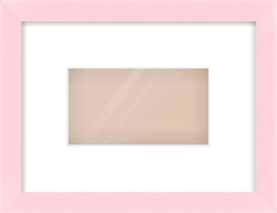 Pink Paint Flat Frame for 160 × 90mm artwork, with Smooth White Single Mount