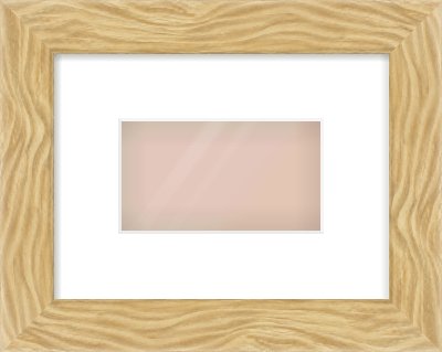 Natural Wood Flat Frame for 160 × 90mm artwork, with Smooth White Single Mount