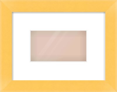 Yellow Paint Flat Frame for 160 × 90mm artwork, with Smooth White Single Mount