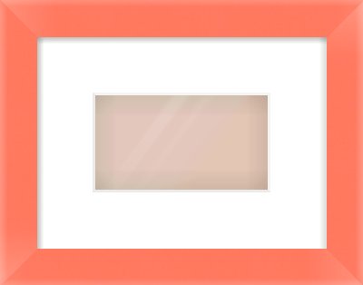 Orange Paint Flat Frame for 160 × 90mm artwork, with Smooth White Single Mount