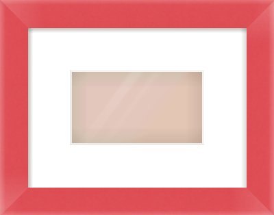 Red Paint Flat Frame for 160 × 90mm artwork, with Smooth White Single Mount