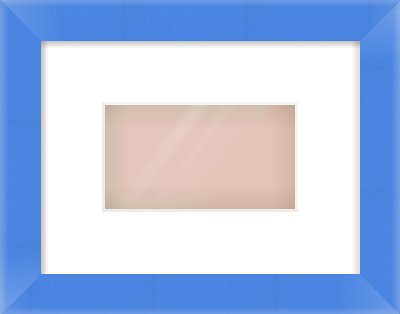 Light Blue Paint Flat Frame for 160 × 90mm artwork, with Smooth White Single Mount