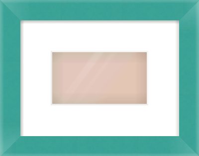 Green Paint Flat Frame for 160 × 90mm artwork, with Smooth White Single Mount