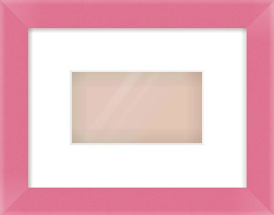Pink Paint Flat Frame for 160 × 90mm artwork, with Smooth White Single Mount