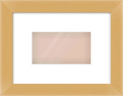 Matte Gold Flat Frame for 160 × 90mm artwork, with Smooth White Single Mount