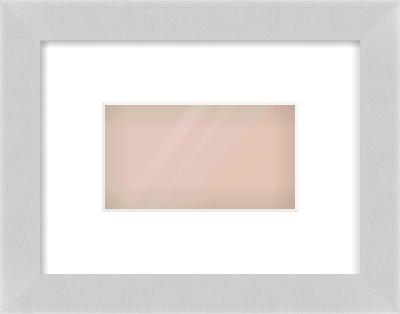 Matte Silver Flat Frame for 160 × 90mm artwork, with Smooth White Single Mount