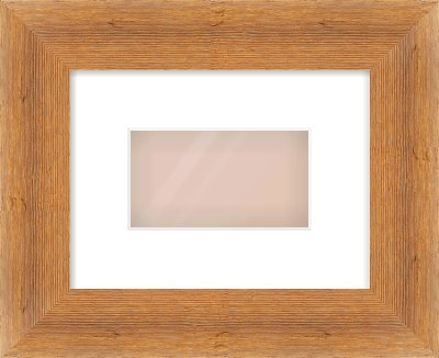 Antique Pine Flat Frame for 160 × 90mm artwork, with Smooth White Single Mount