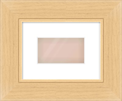 Natural Wood Flat Frame for 160 × 90mm artwork, with Smooth White Single Mount