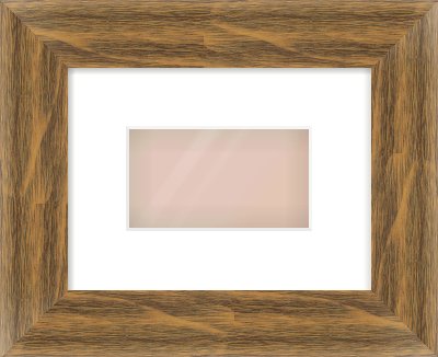 Characteristic Brown Flat Frame for 160 × 90mm artwork, with Smooth White Single Mount