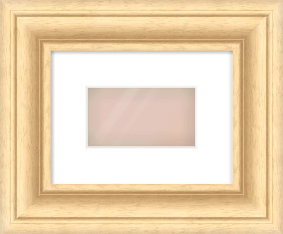 Natural Wood Scoop Frame for 160 × 90mm artwork, with Smooth White Single Mount