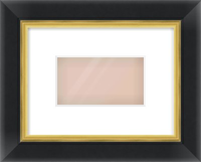 Black/Gold Reverse Frame for 160 × 90mm artwork, with Smooth White Single Mount