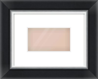 Black/Silver Reverse Frame for 160 × 90mm artwork, with Smooth White Single Mount