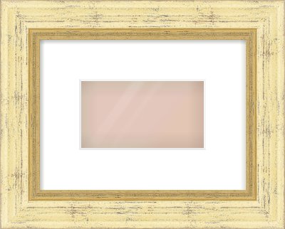 Gold Reverse Frame for 160 × 90mm artwork, with Smooth White Single Mount