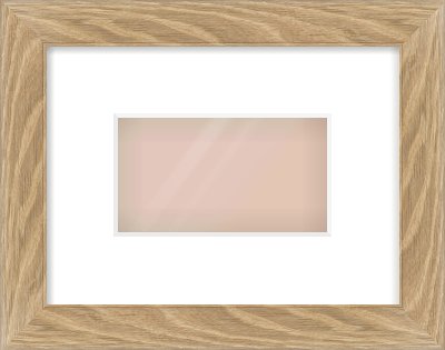 Oak Veneer Flat Frame for 160 × 90mm artwork, with Smooth White Single Mount