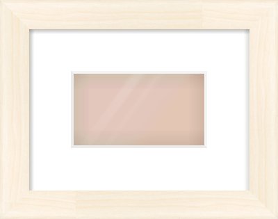 Natural Wood Flat Frame for 160 × 90mm artwork, with Smooth White Single Mount