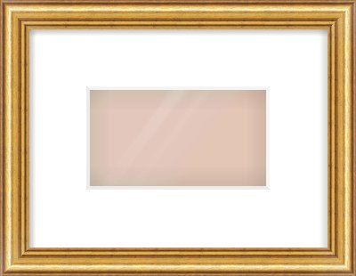 Gold Dome Frame for 160 × 90mm artwork, with Smooth White Single Mount
