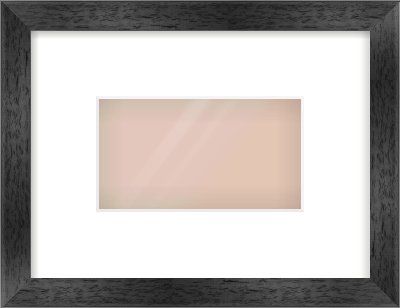 Black Flat Frame for 160 × 90mm artwork, with Smooth White Single Mount