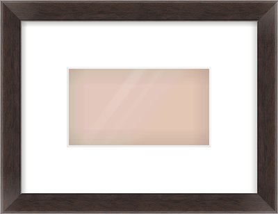 Brown Flat Frame for 160 × 90mm artwork, with Smooth White Single Mount