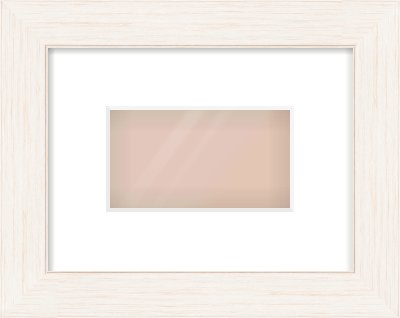 Ivory Driftwood Flat Frame for 160 × 90mm artwork, with Smooth White Single Mount