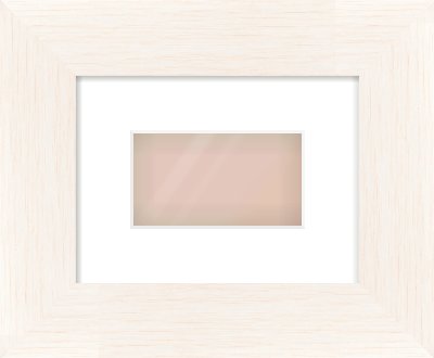 Ivory Driftwood Flat Frame for 160 × 90mm artwork, with Smooth White Single Mount