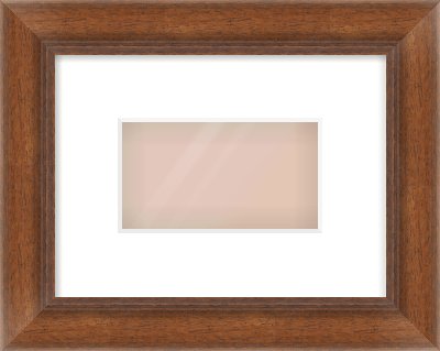 Brown Flat Frame for 160 × 90mm artwork, with Smooth White Single Mount