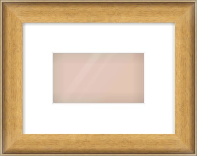 Gold Scoop Frame for 160 × 90mm artwork, with Smooth White Single Mount