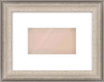 Champagne Silver Scoop Frame for 160 × 90mm artwork, with Smooth White Single Mount