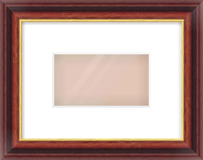 Brown Reverse Frame for 160 × 90mm artwork, with Smooth White Single Mount