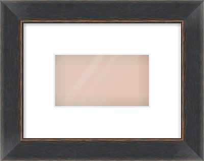 Black Flat Frame for 160 × 90mm artwork, with Smooth White Single Mount