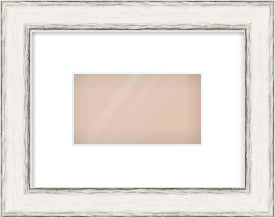 Black/Silver Flat Frame for 160 × 90mm artwork, with Smooth White Single Mount