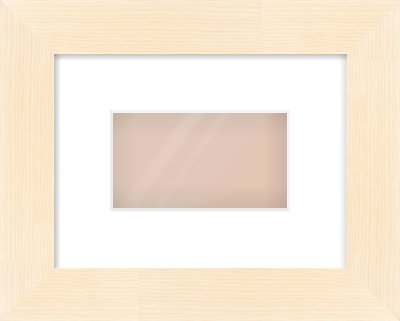 Natural Wood Flat Frame for 160 × 90mm artwork, with Smooth White Single Mount