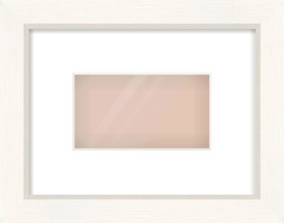 Cream Flat Frame for 160 × 90mm artwork, with Smooth White Single Mount