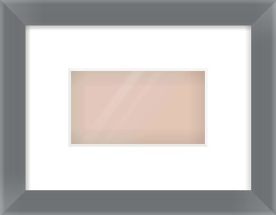 Grey Flat Frame for 160 × 90mm artwork, with Smooth White Single Mount