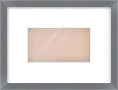 Grey Flat Frame for 160 × 90mm artwork, with Smooth White Single Mount