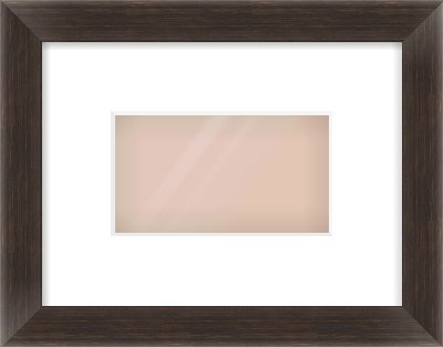 Brown Bevel Frame for 160 × 90mm artwork, with Smooth White Single Mount