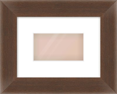 Brown Flat Frame for 160 × 90mm artwork, with Smooth White Single Mount