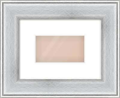 Brushed Silver Cushion Frame for 160 × 90mm artwork, with Smooth White Single Mount