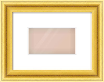 Gold Cushion Frame for 160 × 90mm artwork, with Smooth White Single Mount
