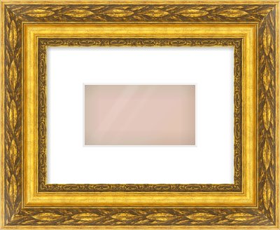 Gold Spoon Frame for 160 × 90mm artwork, with Smooth White Single Mount