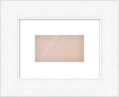 Natural Grain / White Stain Stepped Frame for 160 × 90mm artwork, with Smooth White Single Mount