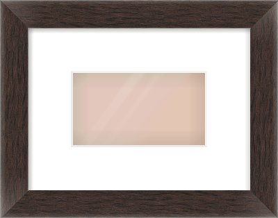 Brown Flat Frame for 160 × 90mm artwork, with Smooth White Single Mount