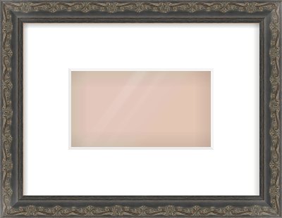 Black Scoop Frame for 160 × 90mm artwork, with Smooth White Single Mount