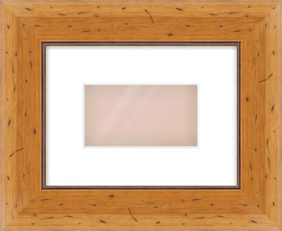 Distressed Pine Reverse Frame for 160 × 90mm artwork, with Smooth White Single Mount
